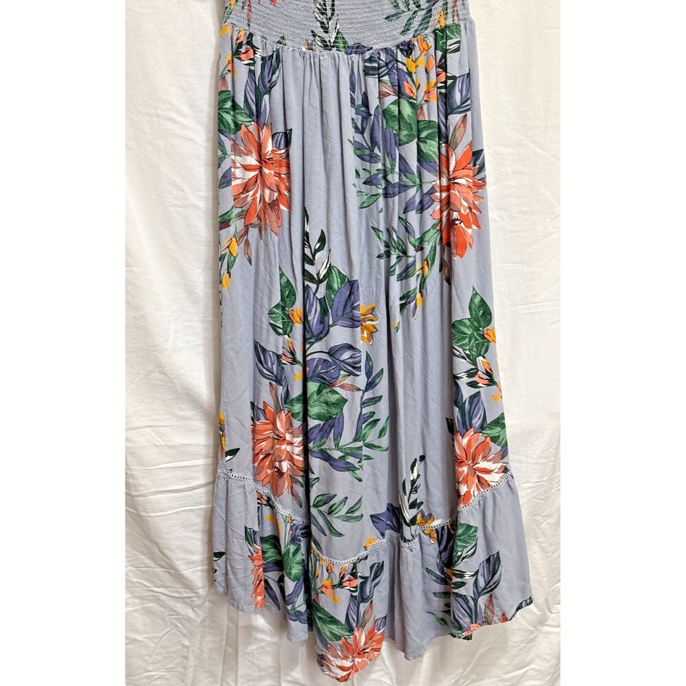Patrons of Peace Gray Tropical Floral Maxi Skirt - Perfect Summer Vacation Boho - Picture 6 of 8